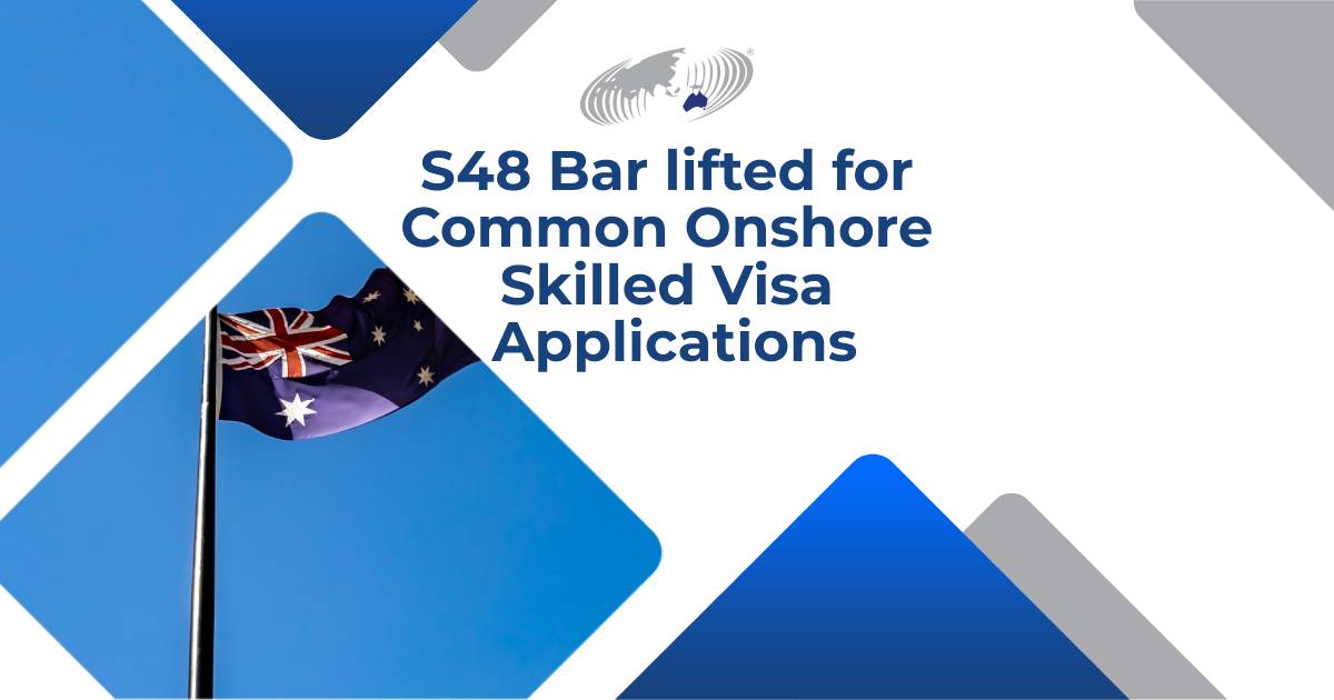Featured image for “S48 Bar to be Lifted for Common Onshore Skilled Visa Applications”