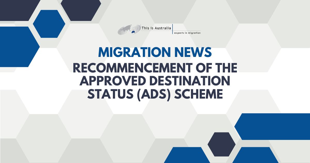 Featured image for “Recommencement of the Approved Destination Status (ADS) Scheme”