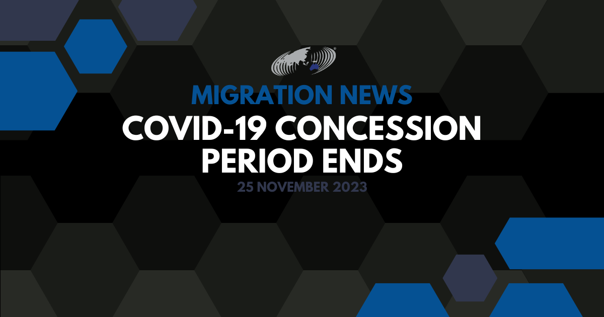 Featured image for “COVID-19 Concession Period Ends”
